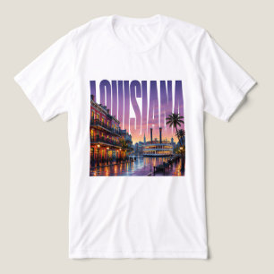 Louisiana French Quarter Colourful Southern Nights Tri-Blend Shirt