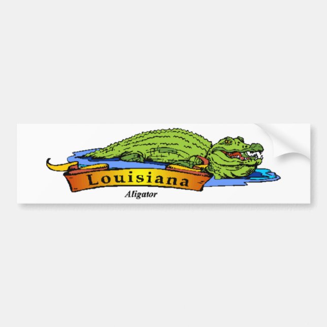 Louisiana Gator Bumper Sticker (Front)