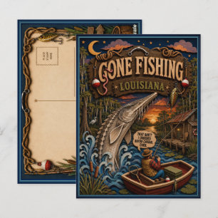 Louisiana Gone Fishing Gulf Sturgeon Postcard