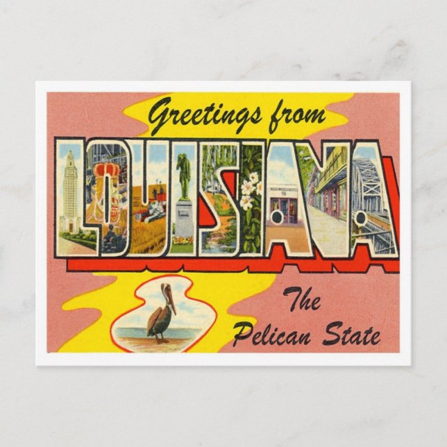 Louisiana Greetings From US States Postcard (Front)