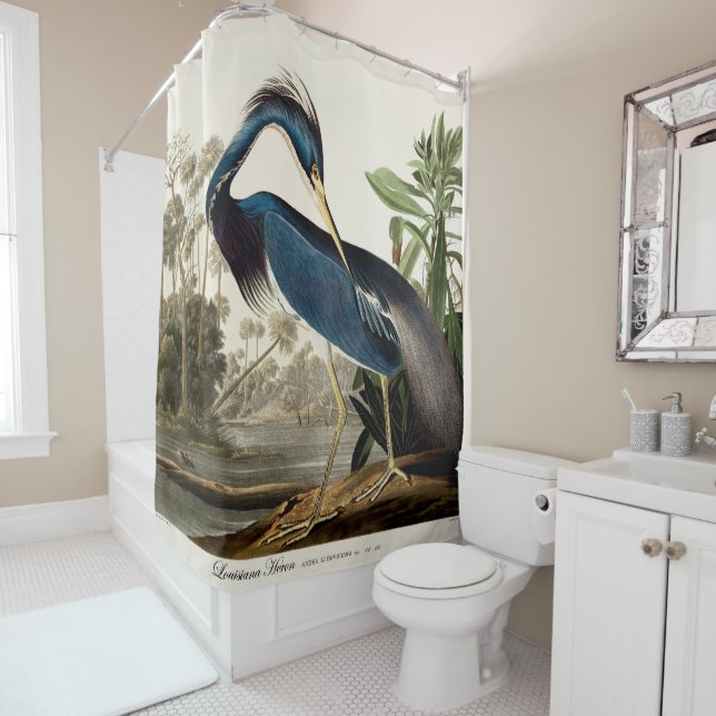 Louisiana Heron, 1834, From the Birds of America Shower Curtain (In Situ)