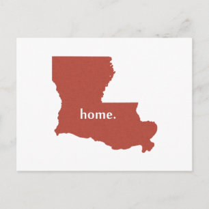 Louisiana home silhouette state map postcard
