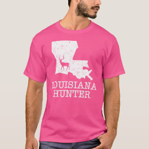 Louisiana Hunter State Silhouette Deer Hunting T-Shirt