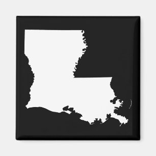 Louisiana in White and Black Magnet