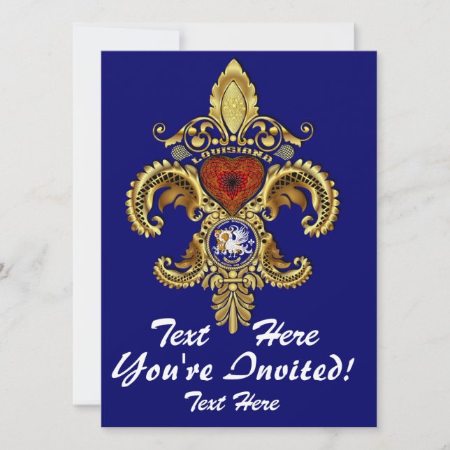 Louisiana Inivitations  Over 50 Colours Invitation (Front)