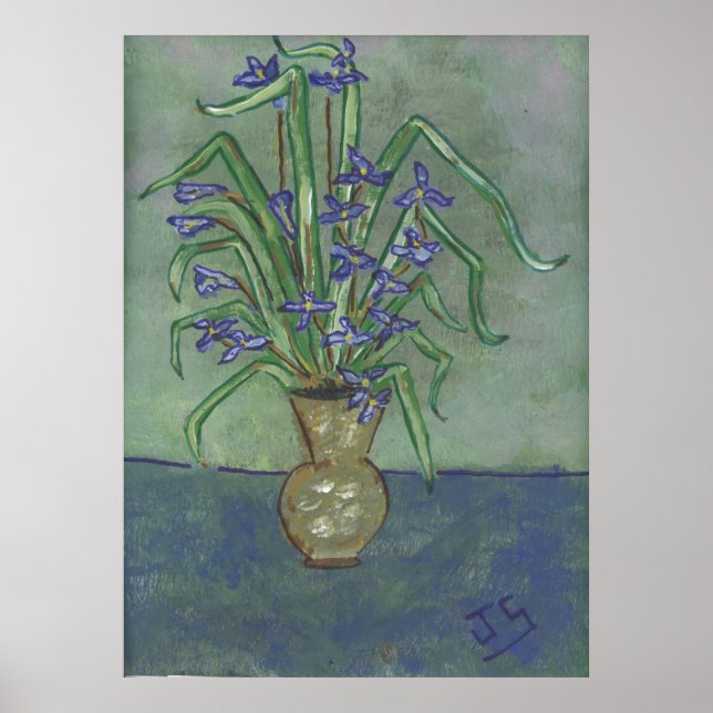 Louisiana Irises In A vase Poster (Front)