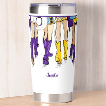 Louisiana Ladies Fashion Cowboy Boot Purple Yellow
