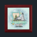 Louisiana Lighthouse custom name Gift Box<br><div class="desc">Louisiana Lighthouse custom name gift box by ArtMuvz Illustration. Matching watercolor lighthouse t shirt, apparel, nautical clothing, lighthouse collector apparel. Lighthouse gifts are a great way to show someone you care, especially if they love the ocean, the coast, or lighthouses themselves. Lighthouses are iconic symbols of hope, guidance, and safety,...</div>