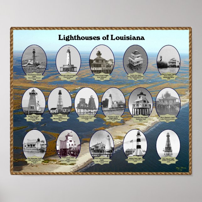 Louisiana Lighthouses Poster (Front)