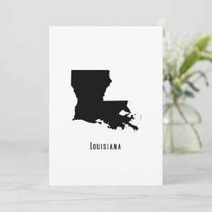 Louisiana Map - Black and White Modern Louisiana Invitation