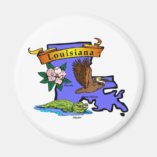 Louisiana Map Magnet (Front)