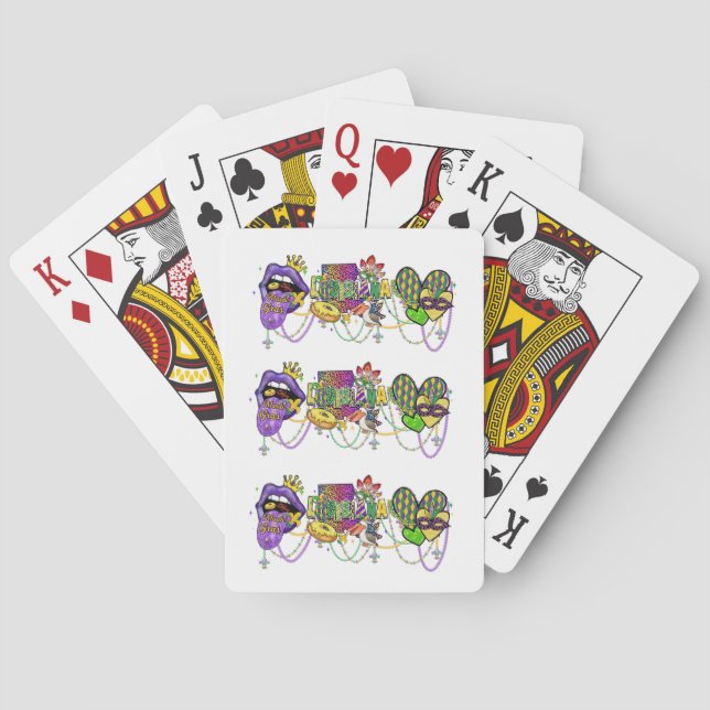 Louisiana Mardi Gras Celebration Purple and Gold  Playing Cards (Back)