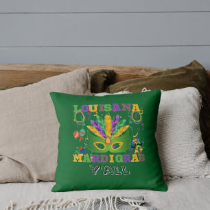 Louisiana Mardi Gras , Fat Tuesday funny Cushion