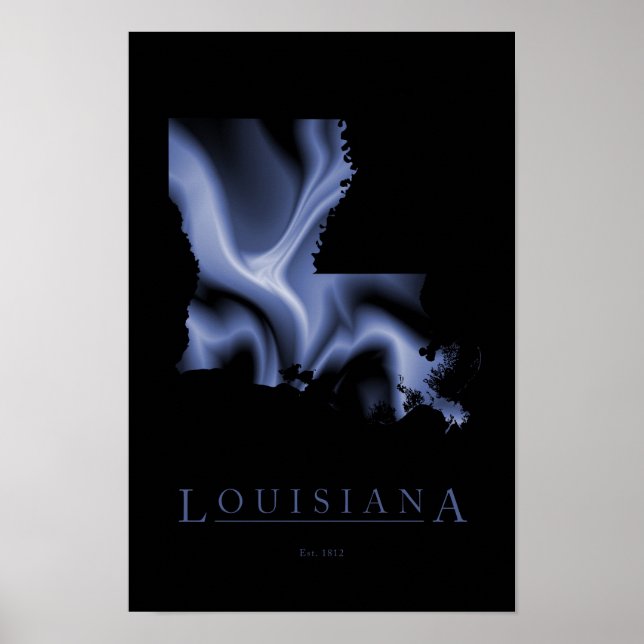 Louisiana Modern Map Poster (Front)