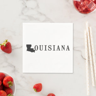 Louisiana Name with State Shaped Letter Napkin