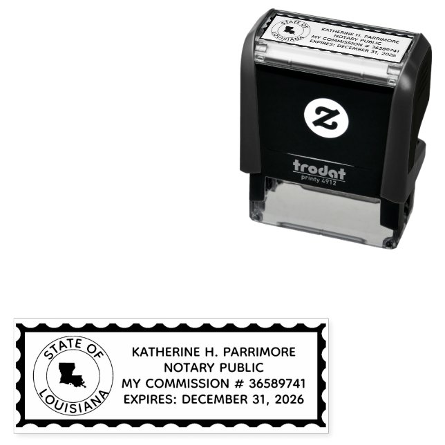 Louisiana Notary Public Self Inking Rubber Stamp (In Situ)