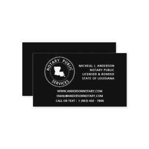Louisiana Notary Public Services Business Card