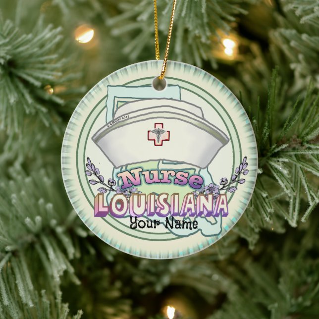 Louisiana Nurse Ceramic Tree Decoration (Tree)