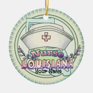 Louisiana Nurse Ceramic Tree Decoration