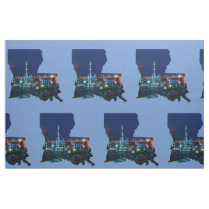 Louisiana Oil Refinery Print Fabric  9" Square
