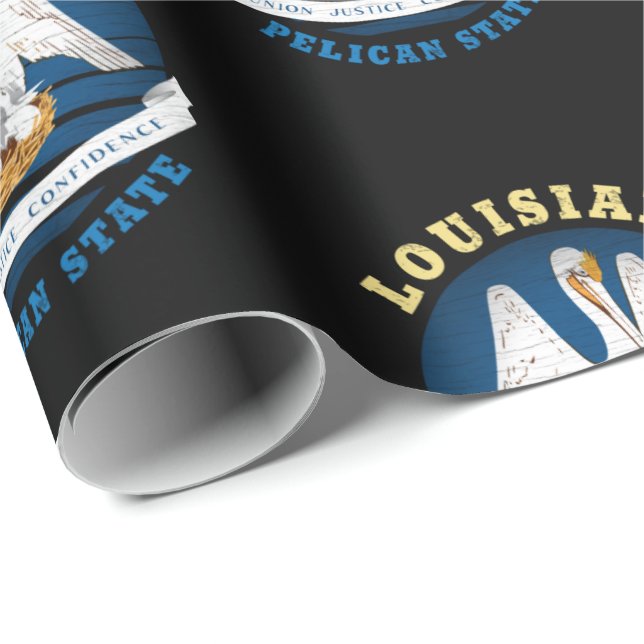 LOUISIANA PELICAN STATE FLAG WRAPPING PAPER (Roll Corner)