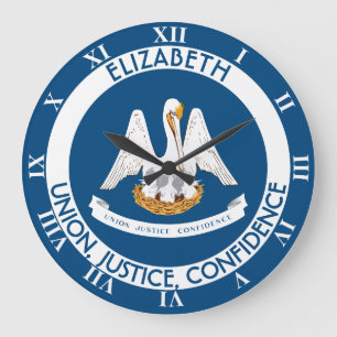 Louisiana Pelican State Personalised Flag Large Clock