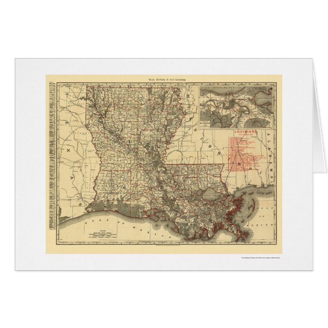 Louisiana Railroad Map 1896 (Front Horizontal)