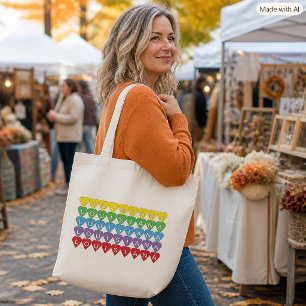 Louisiana Rainbow Hearts State Pride Tote Bag