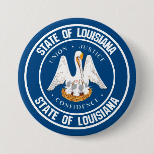 Louisiana Round Emblem 7.5 Cm Round Badge
