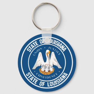 Louisiana Round Emblem Key Ring