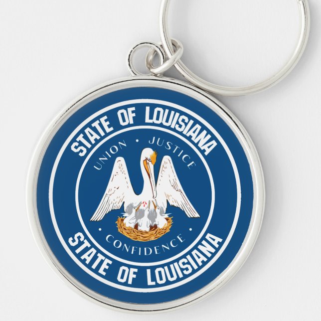 Louisiana Round Emblem Key Ring (Front)
