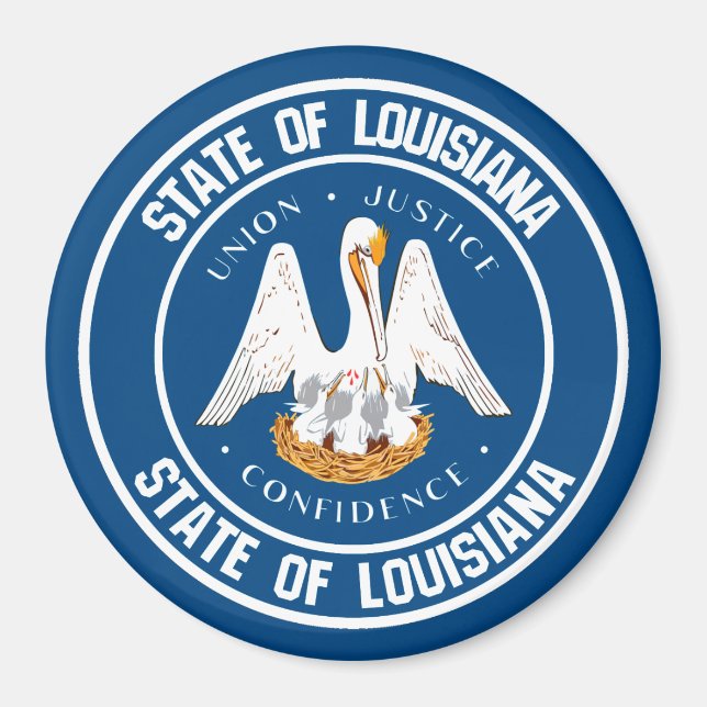 Louisiana Round Emblem Magnet (Front)