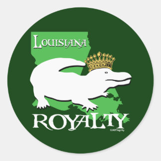 Louisiana Royalty (white gator) Classic Round Sticker