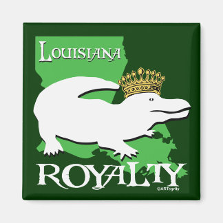 Louisiana Royalty (white gator) Magnet
