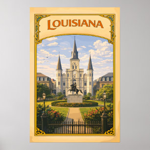 Louisiana St. Louis Cathedral Vintage Poster