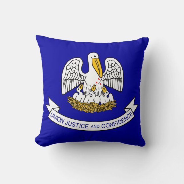 Louisiana State Flag American MoJo Pillow (Front)