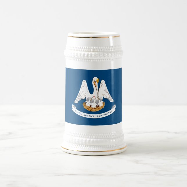 Louisiana State Flag Beer Stein (Center)