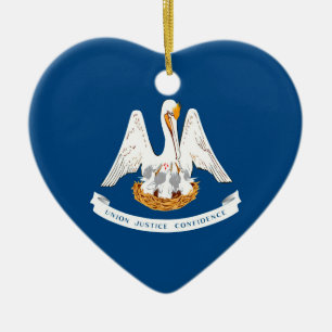 Louisiana State Flag Design Ceramic Tree Decoration