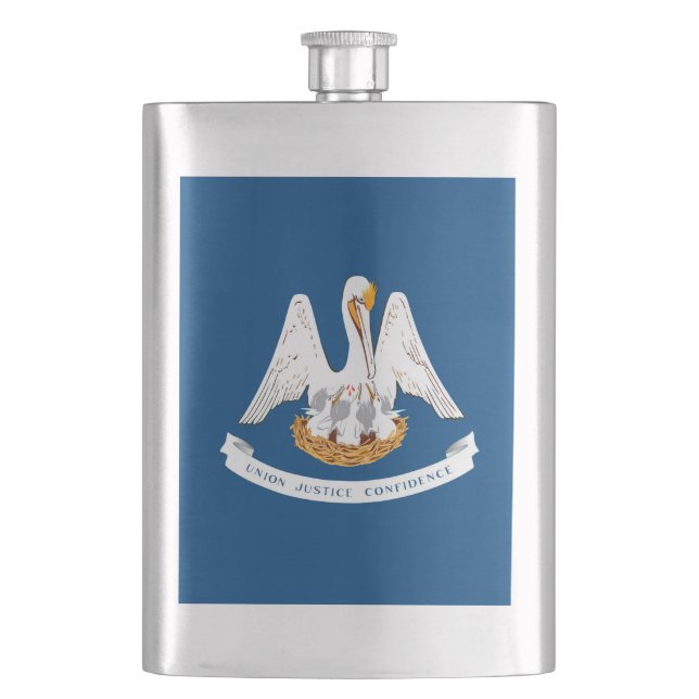 Louisiana State Flag Design Hip Flask (Front)