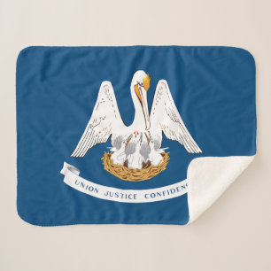 Louisiana State Flag Sherpa Blanket