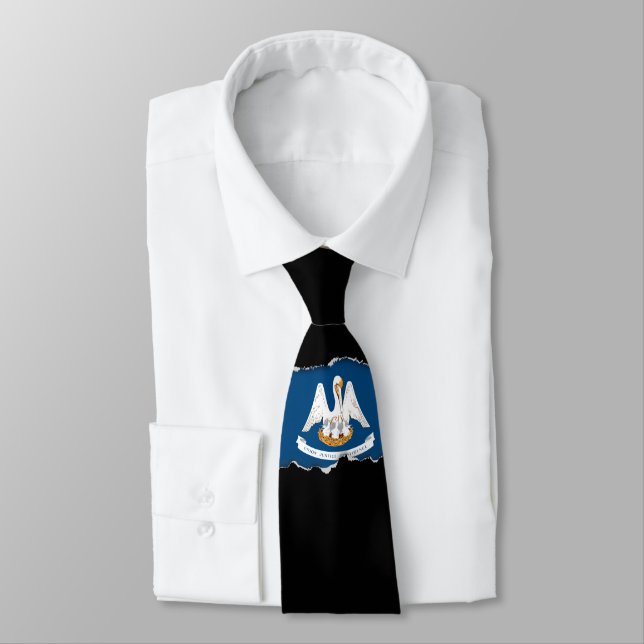 Louisiana State Flag Tie (Tied)