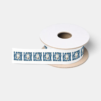 Louisiana state flag typography design satin ribbon
