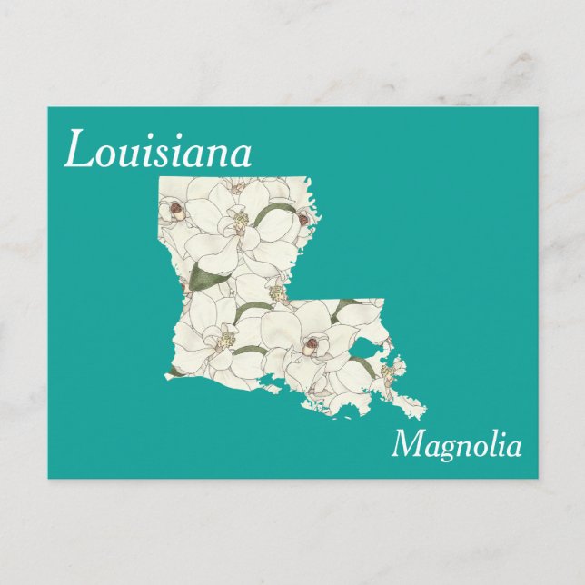 Louisiana State Flower Collage Map Postcard (Front)