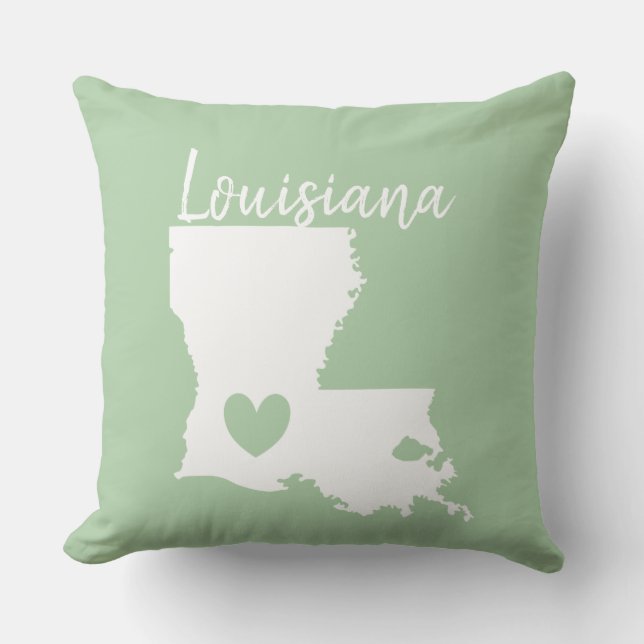 Louisiana state map love home  cushion (Front)
