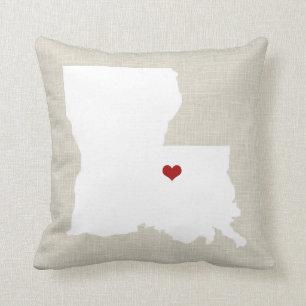 Louisiana State Pillow Faux Linen Personalised
