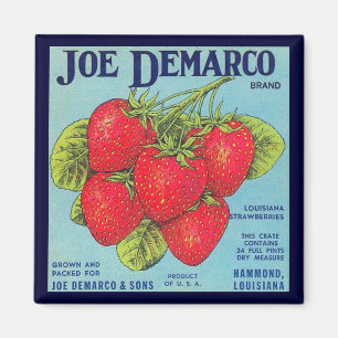 Louisiana Stawberry Crate Label Magnet