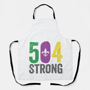 Louisiana Strong 504 NOLA Strong Mardi Gras Apron