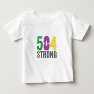 Louisiana Strong 504 NOLA Strong Mardi Gras  Baby T-Shirt