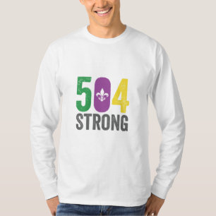 Louisiana Strong 504 NOLA Strong Mardi Gras T-Shirt