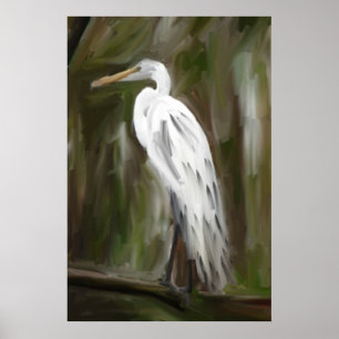 Louisiana Swamp Crane Poster